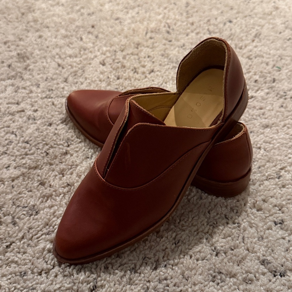 Nisolo Brown Leather Slip-On Flats